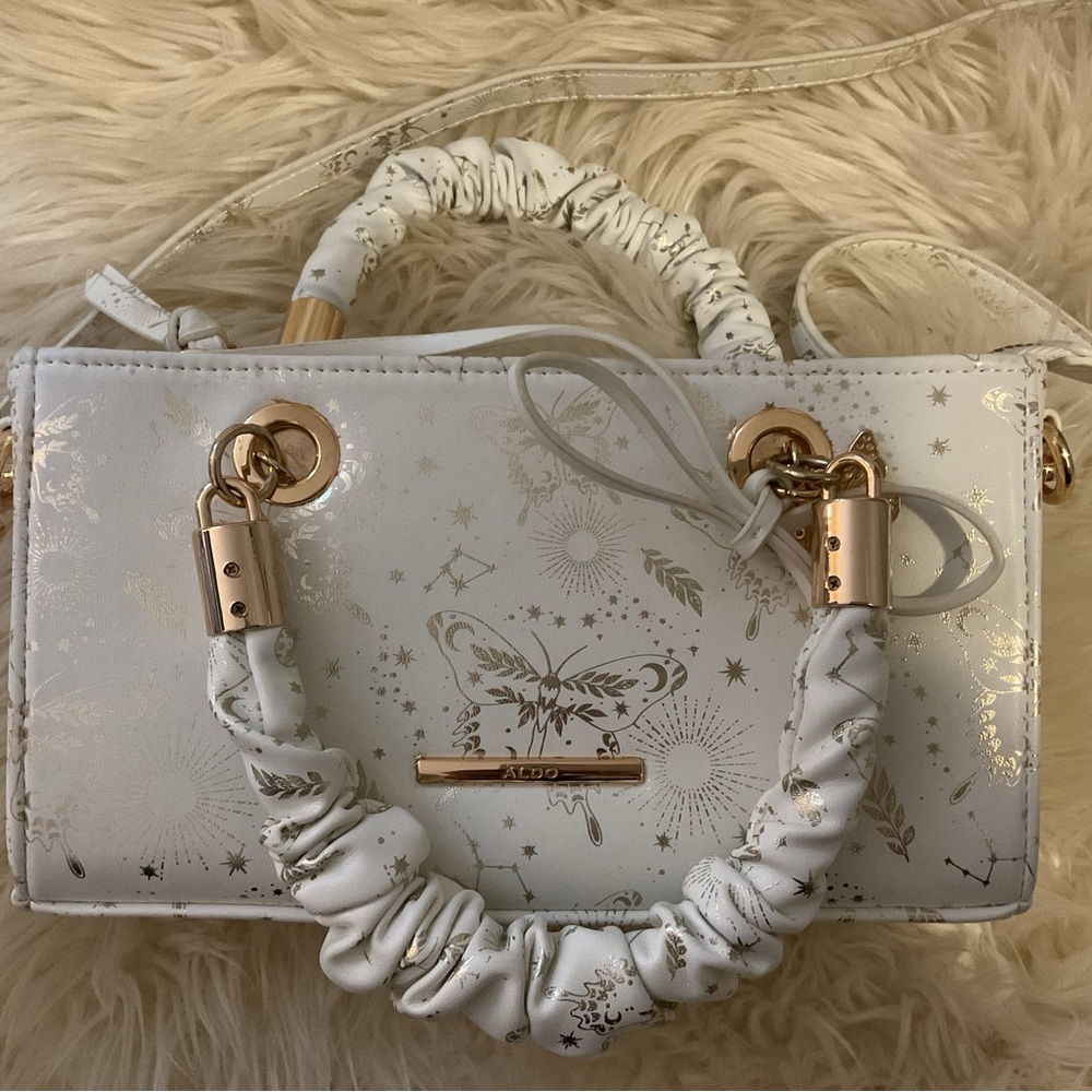 Aldo White and Gold Celestial Bag